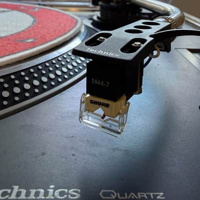 Technics SL-1210MK2 with flightcase, Shure m44-7 and Mastersounds weight image 8