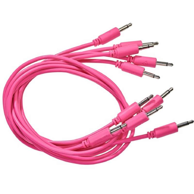 Black Market 3.5mm TS Mini-Jack Plug Patch Cables (75cm/pink/pack of 5) image 1