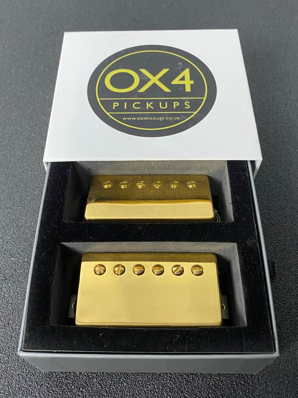 OX4 BEANO Humbucker Pickups Set, Gold Cover image 1