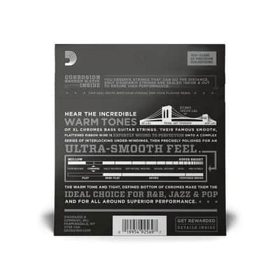 D'Addario XL Chromes 40-95 SL Long Scale Flatwound Bass Guitar Strings - ECB80 image 4