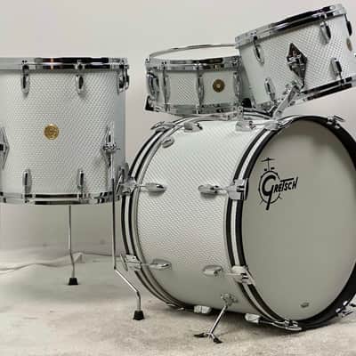 Gretsch 20/12/14/5.5x14" USA Custom Drum Set - 3D Moire w/ Vintage Build image 3