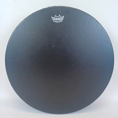 Remo 16"x3.5"Bahia Buffalo Bass Drum Pre-Tuned Black Earth Shell+Padded Case/Bag image 2