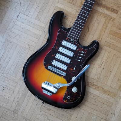VIDEO! 1970s Japan Sakai (Teisco-ish) "Hertiecaster" guitar - pro Setup, player ready image 4