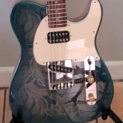 G&L Custom Shop ASAT Bluesboy 2024 - Emerald Blue Paisley image 3