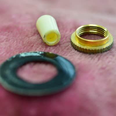 Vintage 1960's Gibson Les Paul Custom Black Beauty Gold Switch Nut Heavy Knurl image 5