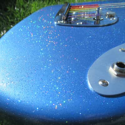 Jazzmaster Guitar 60s Style Handmade Lightweight P90 Custom Lake Placid Blue Rainbow Flake Nitro image 18