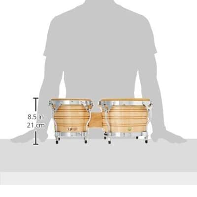 Latin Percussion LP201A-3 Bongo Drum, Natural/Chrome image 5