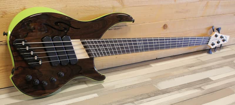 Dingwall Custom Shop Afterburner II Natural Ziricote X-Top Ferrari Green Back image 1