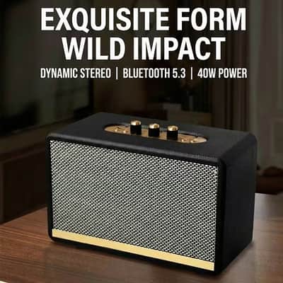 Heavy Bass Retro Bluetooth Speaker – Vintage Hi-Fi Style Wireless Sound Box with AUX, TF Card & Bass/Treble Controls image 5
