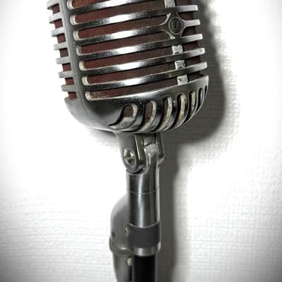 Vintage 1940s Shure 55 'Fatboy' Dynamic Microphone, works w/stand & cable (F1) image 9
