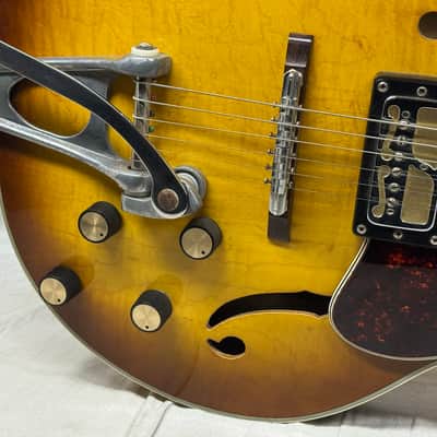 Harmony USA H-64 h64 Meteor Semi-Hollowbody Guitar with Case - repaired headstock image 5