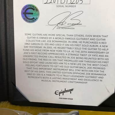 Epiphone Joe Bonamassa 1962 ES-335 Limited Edition Electric Guitar - Sixties Cherry image 22