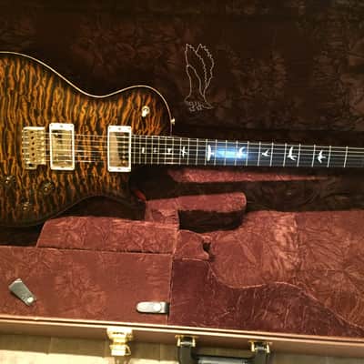 PRS Private Stock #6049 single Cut Trem in Tiger Eye Smoked Burst with Brazilian neck image 3