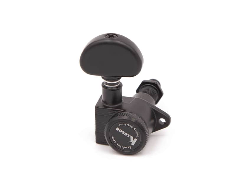 Kluson 3x3 Revolution E-Mount 90deg 20:1 ratio Locking Tuners, Black image 1