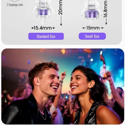 Concert Ear Plugs, 2Pairs Reusable high Fidelity Musician Ear Plugs for Concerts Loud Music-Noise Reduction Ear Protection earplugs for Rave,Festival,Music,Tinnitus Relief image 6