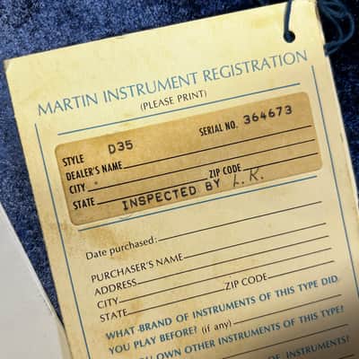 1975 CF Martin D-35 Acoustic Guitar with case image 15
