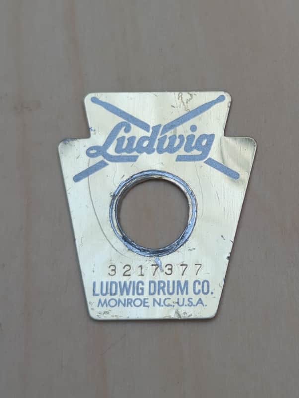 Ludwig Large Keystone Monroe Badge Late 80s to 90s - Brass image 1