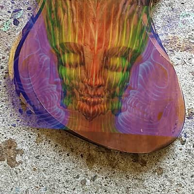 One of a kind 2018 RLG Red Layer Guitars Custom made in Amsterdam Multi-scale 27.7”-29.4” Juggernaut Baritone 8 string graphtech ghost Piezo saddles/preamp Lundgren M8 Alex Grey Inspired Inlay Hiscox Tool Djent Meshuggah image 19