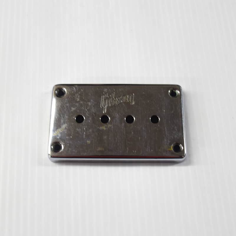Gibson Bass Pickup Cover Embossed Logo EB 1972 - 1975 - Chrome image 1