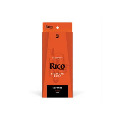 Rico Ligature for Soprano Saxophone Nickel-Plated, Ligature & Cap Set image 1