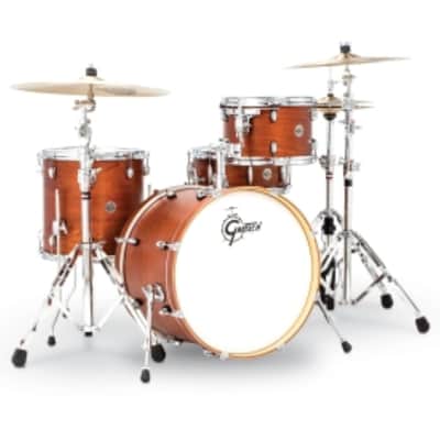 Gretsch Catalina Club 4 Piece Shell Pack (20/12/14/14SN) - Satin Walnut Glaze image 2