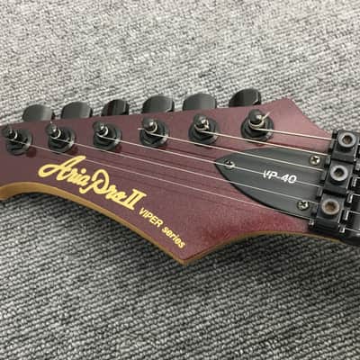 Aria Pro II VP-40 Lefty Dark Red Left handed superstrat with unique inlay image 2