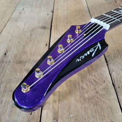 Kauer Banshee Custom Firebird Baritone - Tangelo Orange and Deep Purple Flake image 8