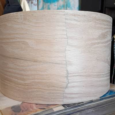 13x7 Red Oak steam Bent semi-solid bare raw snare drum Shell by Erie drums and shells image 2