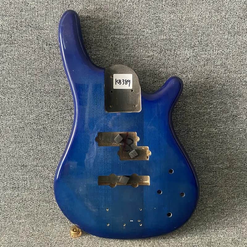 Clear Blue Basswood 4 String Bass Body image 1