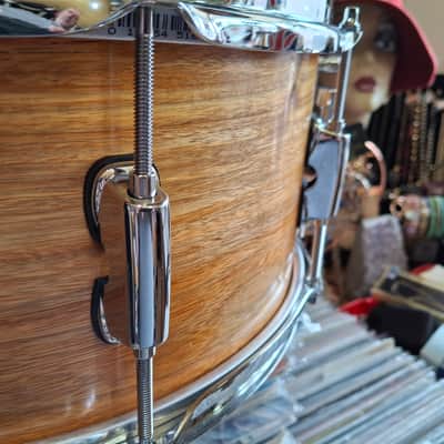15x6.5 Canary wood Exotic steam bent semi-solid snare drum by Erie drums and shells image 3