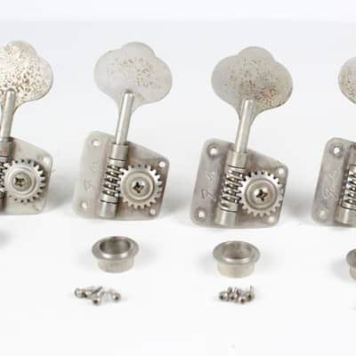 1968-1972 Vintage Fender Jazz/Telecaster/Precision Bass PBass ~NICKEL TUNERS~ Set 1969,1970,1971 image 3