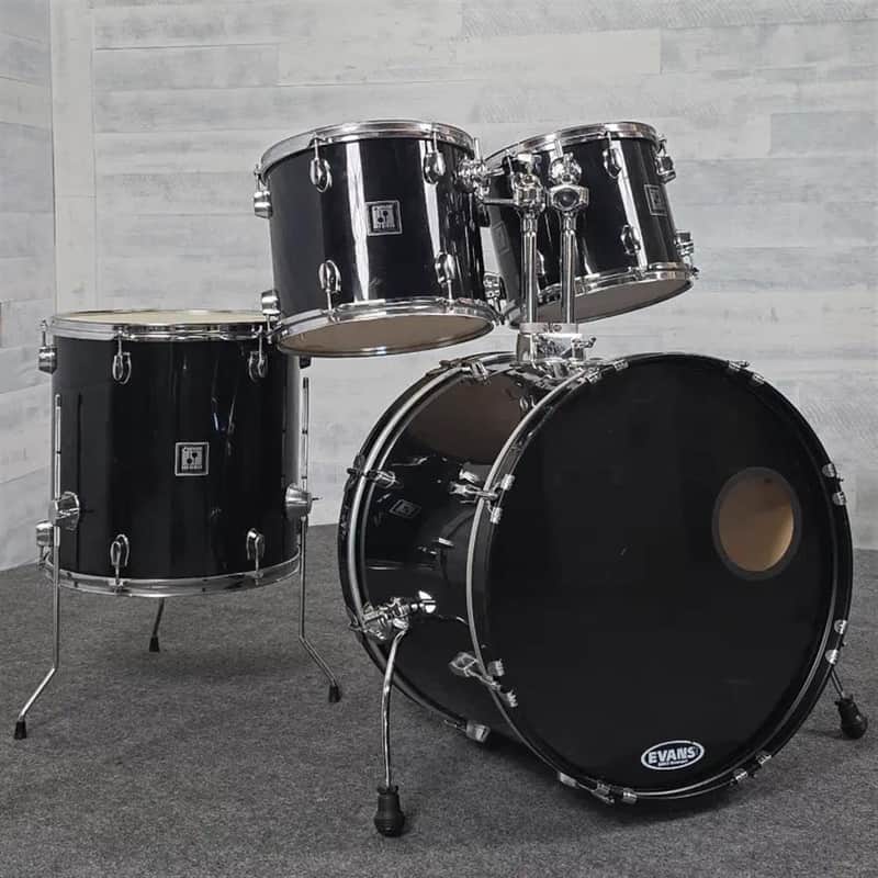 Used Sonor 503 4pc Drum Set Black Wrap - Fair image 1