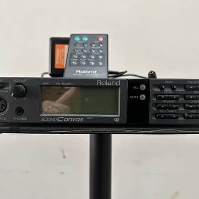 Roland Sound Canvas SC-55 MIDI Sound Generator 1991 - 1993 - Black + with Remote Controller & Original Power Supply image 1