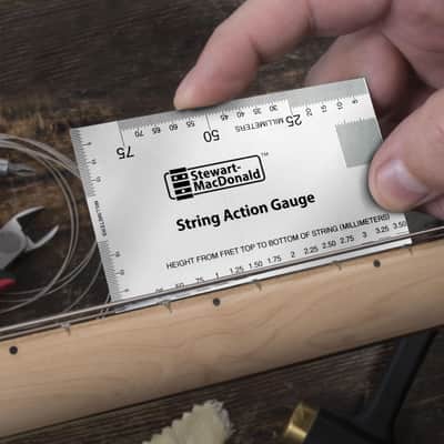 StewMac Precision Fret Tool Trio, Metric – String Action Gauge, Fret Rocker, Fret Kisser for Guitar Setup & Repair image 6