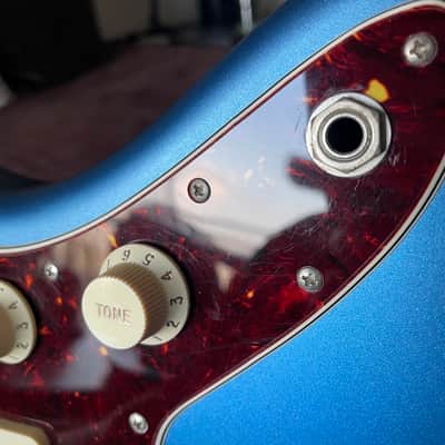 Fender American Performer Jazzmaster with Fralin P90s and SKB Case - Satin Lake Placid Blue image 12