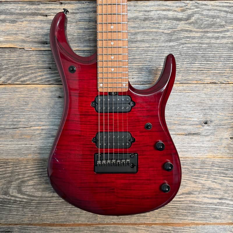 Ernie Ball Music Man JP15 7-String Electric Guitar - Red Tide Flame image 1