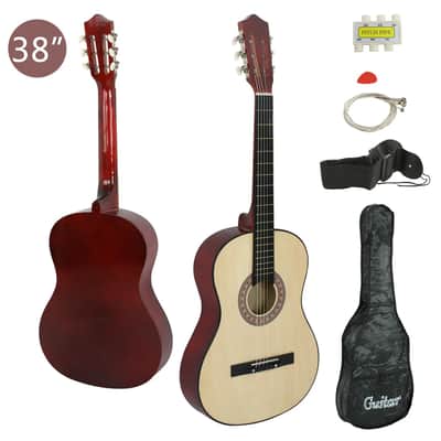 38" Beginner Acoustic Guitar with Case, Pick, Pitch Pipe, Strap for Adults / Kids, Wood image 5