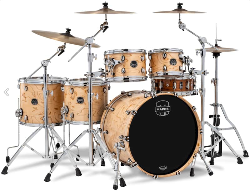 MAPEX IT SR628XUZXN DRUM SET SATURN VI NATURAL MAPLE BURL image 1