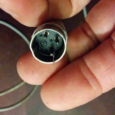 Vintage 3-pin DIN Klein Tuchel Male Mic to screw connection and cut cable 1960s Grey image 4