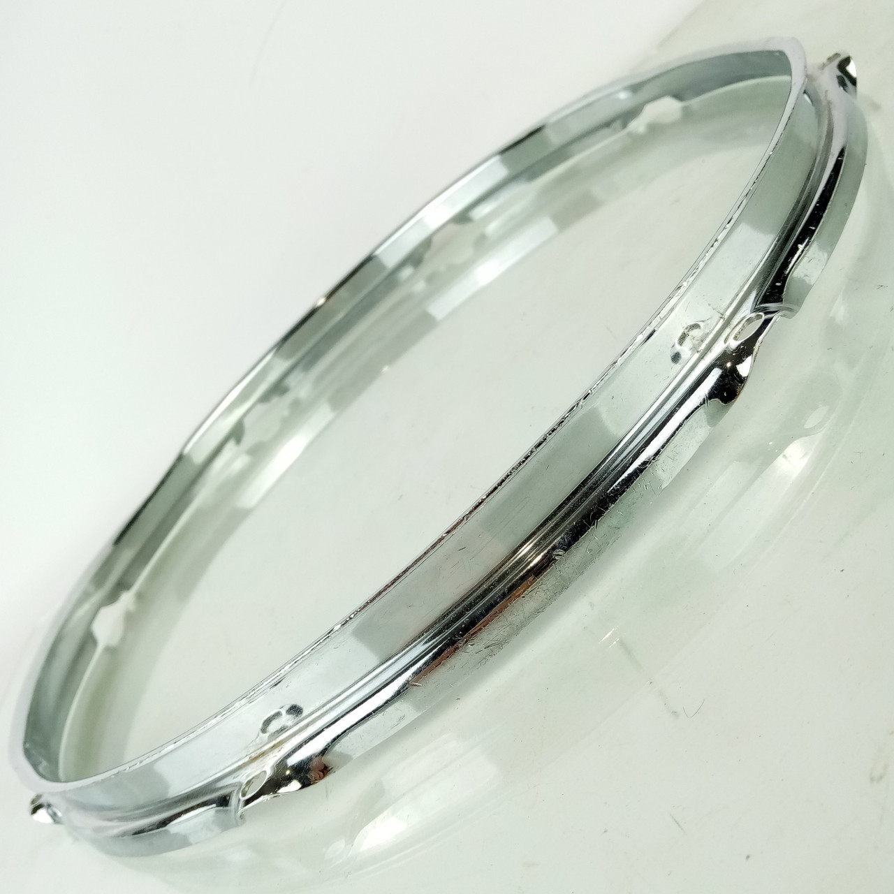 Ludwig 15"COB Triple-Flange Snare/Tom Drum Batter Rim/Hoop Chrome-Brass 8Lug USA — main photograph