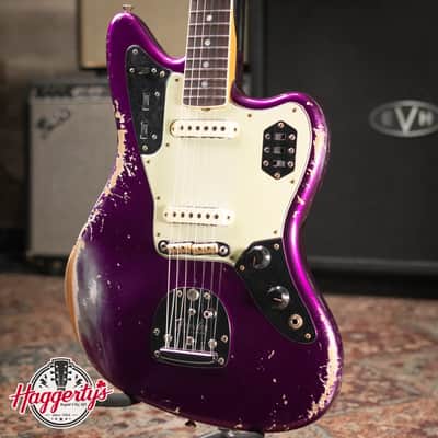 Fender Custom Shop 1965 Jaguar Heavy Relic Electric Guitar - Faded Purple Metallic with Hardshell Case image 1