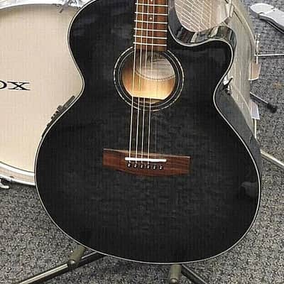 2021 Mitchell MX430QABNAT Exotic Series Acoustic-Electric Guitar! Quilted Ash Burl! Midnight Black! image 2