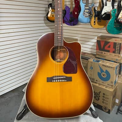 Epiphone Inspired by Gibson J-45 Standard EC Acoustic-Electric Guitar - Honeyburst w/Gig Bag & PLEK*D #390 image 5