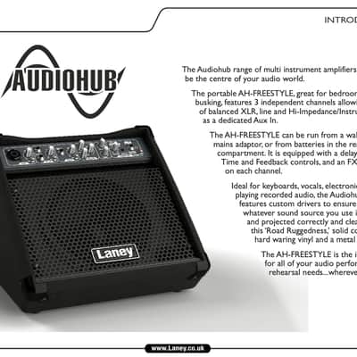 LANEY AH-FREESTYLE 5w Kickback Combo Amp Multi-input Mains Or Battery Powered Portable Busking image 6