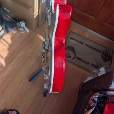 Schott Semi-Hollow LP Electric Guitar Red Chameleon Finish – Unique Build image 8