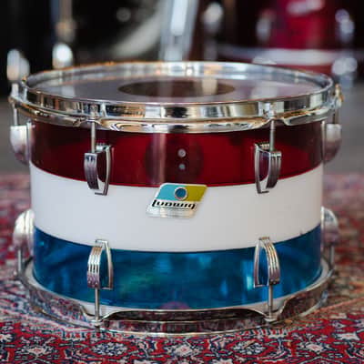 Ludwig 1970s Ludwig Vistalite Kit in Red, White, and Blue - 14x22, 16x16, 8x12 image 17