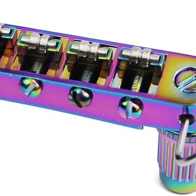 Guitar Tune-O-Matic Bridge and Stop Bar Tailpiece Combo Replacement Compatible with LP SG EPI 6 String Electric Guitar(GS001 + GM005, Chameleon Rainbow) image 4