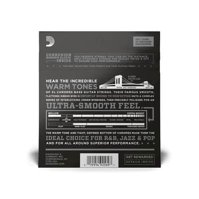 D'Addario ECB80 XL Chromes Flat Wound Bass Guitar Strings - Super Light 40-95 image 3