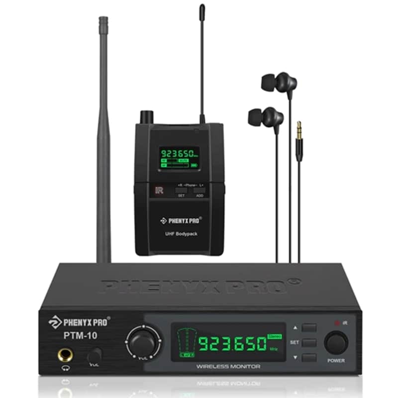 Phenyx Pro PTM-10-1B UHF Wireless Stereo in Ear Monitor System with Rackmount Kit image 1