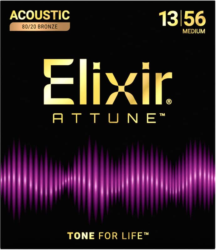 Elixir Strings Attune 80/20 Bronze Acoustic Guitar Strings - .013-.056 Medium image 1